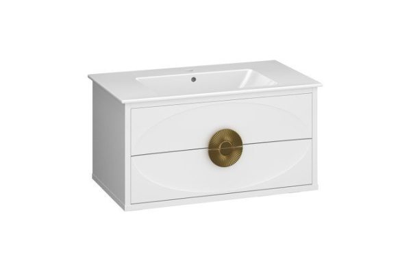 Sideboard OPADIRIS Ibiza 87.4 cm, frame color white, front white, gold