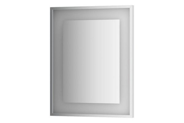 Wall mirror in a baguette frame EVOFORM Ledside chrome with built-in LED lamp, BY 2201 60x75 cm