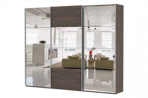 Sliding wardrobe 3-door Comet 240x220 cm wenge Mali, wenge Mali facades, mirror