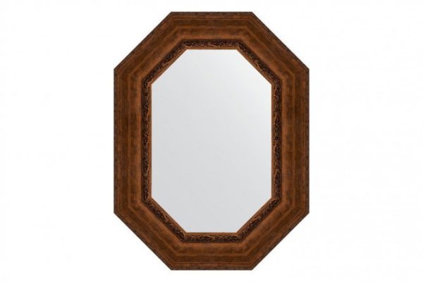 Wall mirror in a baguette frame EVOFORM Polygon BY 7265, aged bronze with ornament 62x82 cm