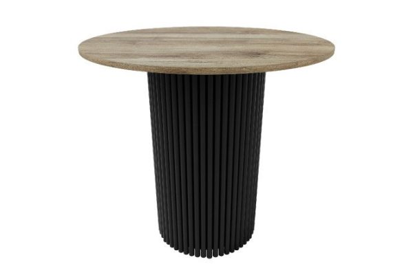 Trubis Wood table with tubular base 80x75x80 cm