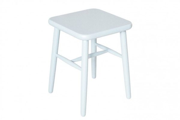 Modern stool white enamel 35x45x35 cm