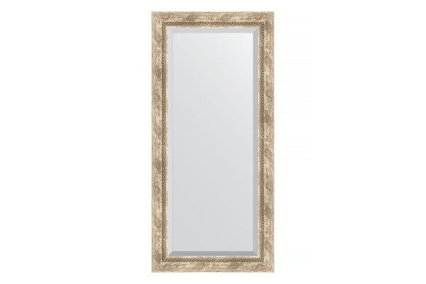 Wall mirror with bevel in a baguette frame EVOFORM BY 3485 Provence with weaving 53x113 cm