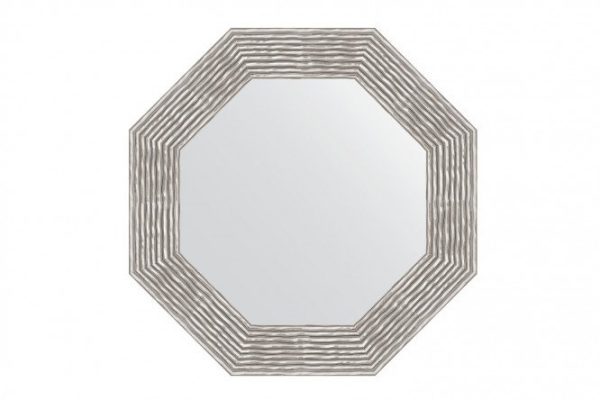 Wall mirror in a baguette frame EVOFORM Octagon BY 7356, wave chrome 61x61 cm