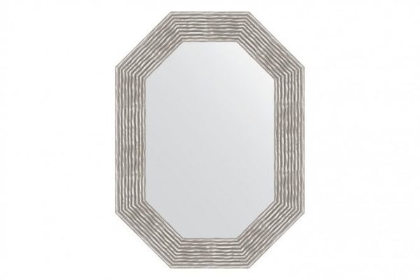 Wall mirror in a baguette frame EVOFORM Polygon BY 7193, chrome wave 56x76 cm