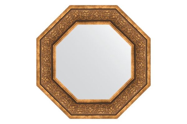 Wall mirror in a baguette frame EVOFORM Octagon BY 3838, bronze monogram 59.4x59.4 cm
