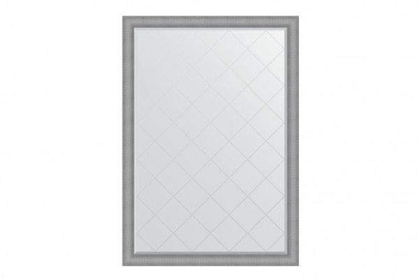 Wall mirror with engraving in a baguette frame EVOFORM BY 4552 silver chain mail 132x187 cm