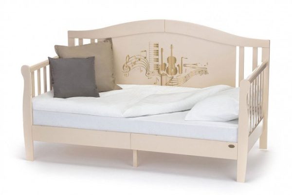Children's sofa bed Stanzione Verona Div Musica Avorio 80x160 cm ivory color