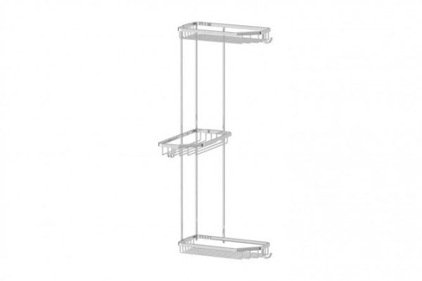 Corner lattice shelf 3-tier with hooks FBS Ryna 22x53.9x22 cm