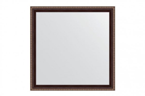 Wall mirror in a baguette frame EVOFORM BY 3646 mahogany with ornament 73x73 cm