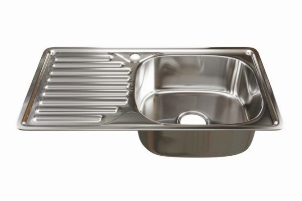 Inset sink with drainer MIXLINE 530530 right outlet 3 1/2 76x42x16 cm