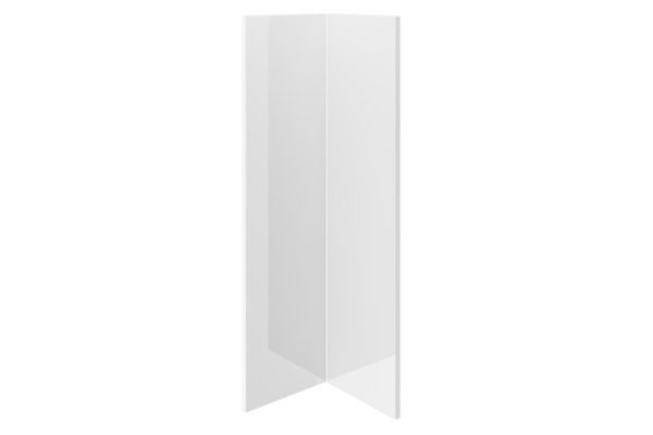 Set of Amika fronts for a wall-mounted L-shaped corner cabinet 25.3x95.6 cm, glossy white color