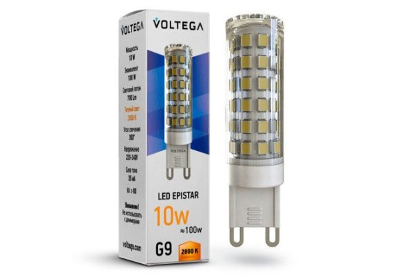 LED lamp VOLTEGA Simple Capsule VG9-K1G9warm10W 7038 10W, G9, Warm light