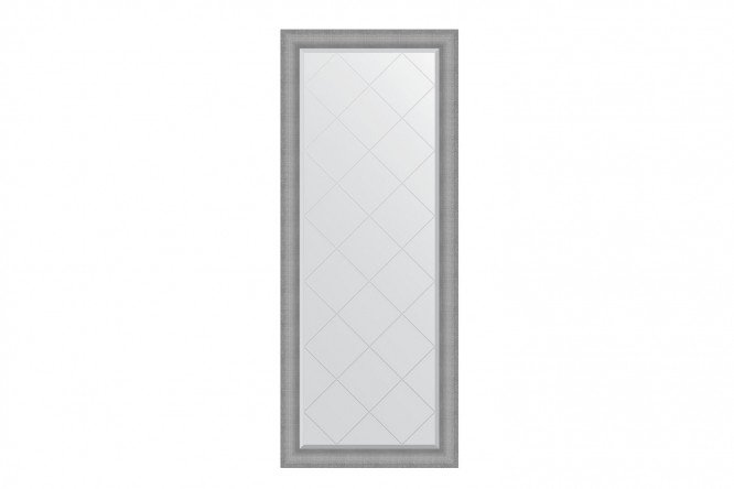 Floor mirror with engraving in a baguette frame EVOFORM BY 6389 silver chain mail 82x202 cm