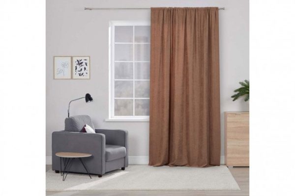 Ribbon curtain ESTUDI BLANCO Izabella 180x280 cm, 1 piece, coffee color