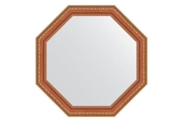 Wall mirror in a baguette frame EVOFORM Octagon BY 3713, bronze beads on wood 61.6x61.6 cm