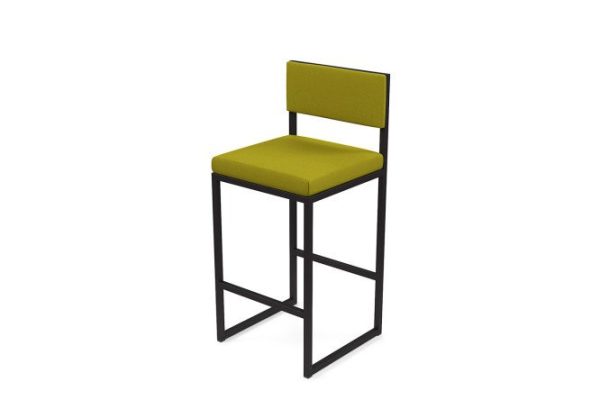 Bar stool Horeca Barnes 40x90x40 cm, upholstery green, legs black