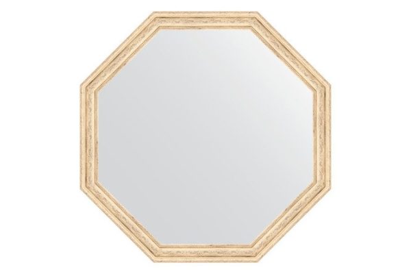 Wall mirror in a baguette frame EVOFORM Octagon BY 3687, ivory 69.8x69.8 cm
