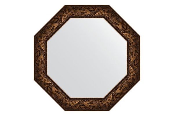 Wall mirror in a baguette frame EVOFORM Octagon BY 3837, Byzantium bronze 78.8x78.8 cm