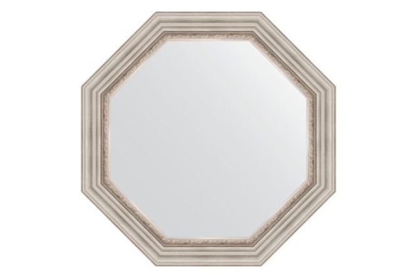 Wall mirror in a baguette frame EVOFORM Octagon BY 3789, Roman silver 76.6x76.6 cm