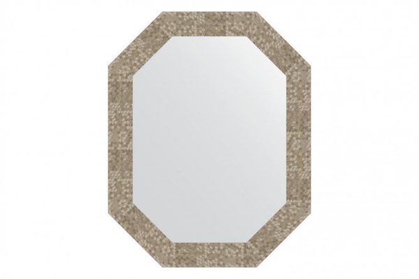 Wall mirror in a baguette frame EVOFORM Polygon BY 7102, titanium honeycomb 57x72 cm