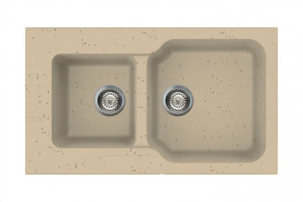 Inset sink OMOIKIRI Maru 86-2-CH 4993291, champagne 86x50x19 cm