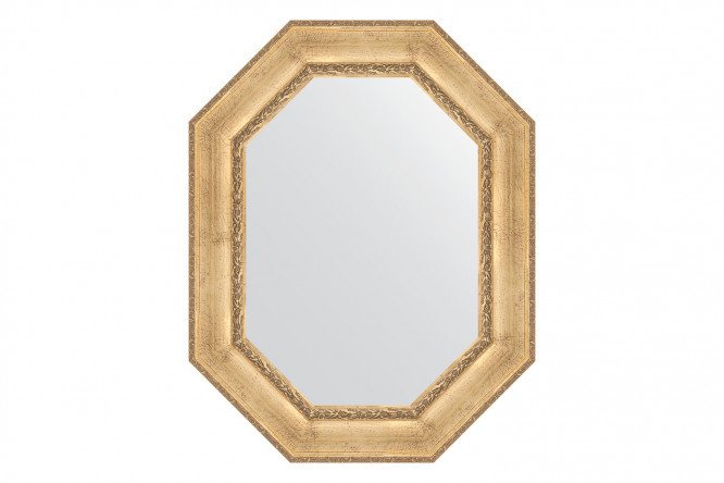 Wall mirror in a baguette frame EVOFORM Polygon BY 7263, aged silver with ornament 72x92 cm