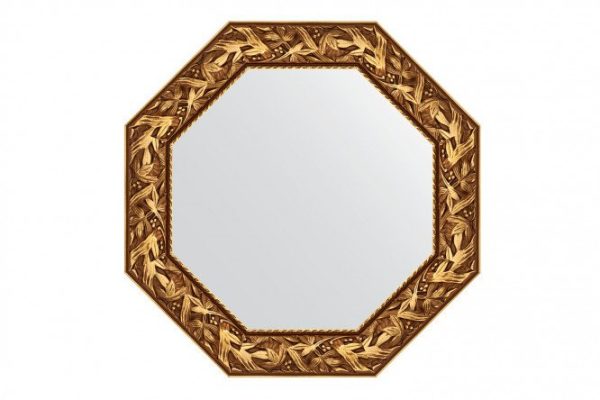 Wall mirror in a baguette frame EVOFORM Octagon BY 7371, Byzantium gold 73x73 cm