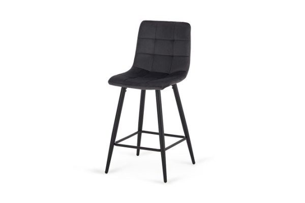 Bar stool Lucca 43.5x99x49 cm, upholstery color dark gray, legs black