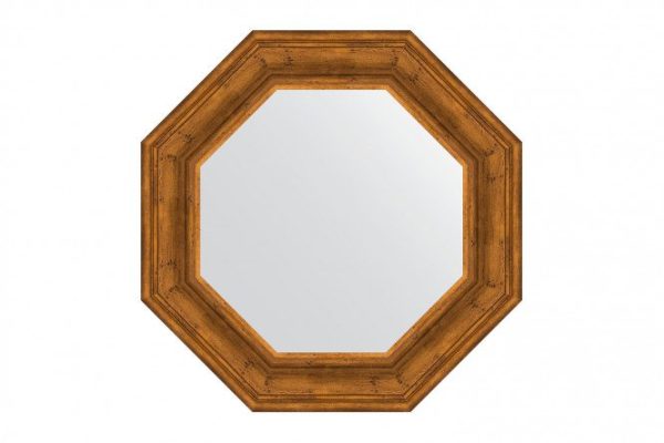 Wall mirror in a molding frame EVOFORM Octagon BY 7366, etched bronze 64x64 cm