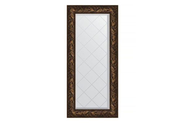 Wall mirror with engraving in a baguette frame EVOFORM Byzantium bronze 79x161 cm from 141 to 200 cm