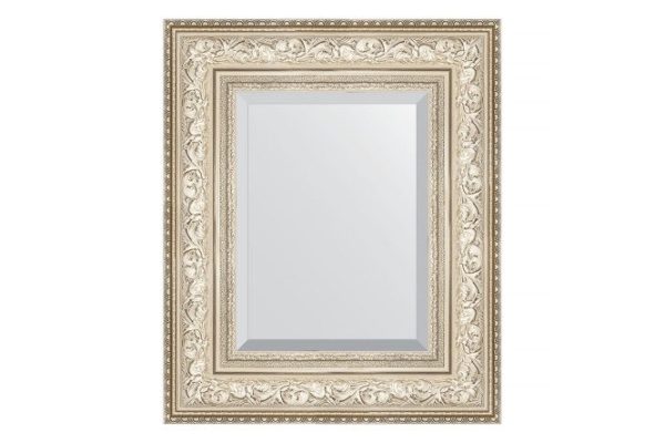 Wall mirror with bevel in a baguette frame EVOFORM BY 3374 vignette silver 50x60 cm