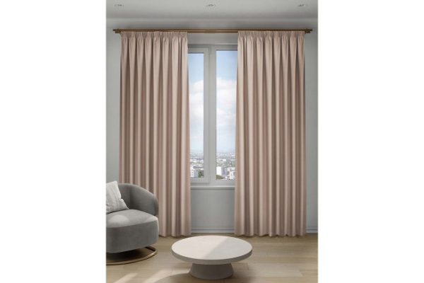 Curtain with ribbon Decofest Ombre 200x280 cm, 1 piece, color light brown