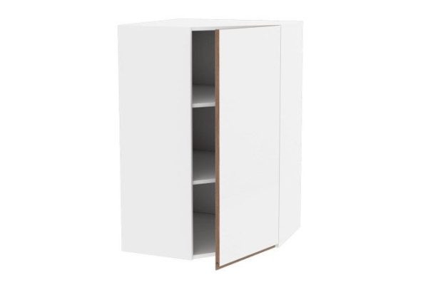 Nicole front for corner wall cabinet 36.3x95.6 cm, super matte white, roddy oak