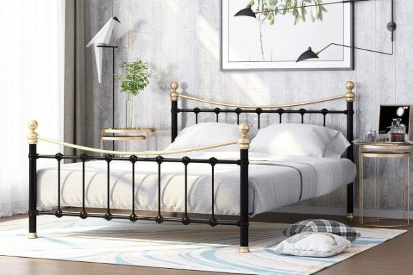 Bed Elda color black, gold