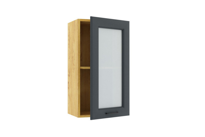 Marengo cabinet facade with glass 39.6x71.6 cm, Marengo color