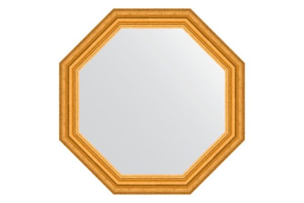 Wall mirror in a baguette frame EVOFORM Octagon BY 3734, aged gold 62.6x62.6 cm