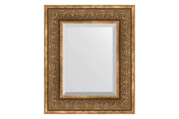 Wall mirror with bevel in a baguette frame EVOFORM BY 3370 bronze monogram 49x59 cm
