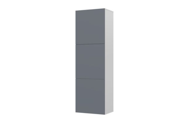 Wardrobe Oscar Moon 192x60 cm 3 doors, white, graphite soft