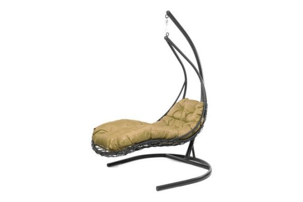 Reclining hanging chair 117x190x175 cm, base and frame color white, finishing white