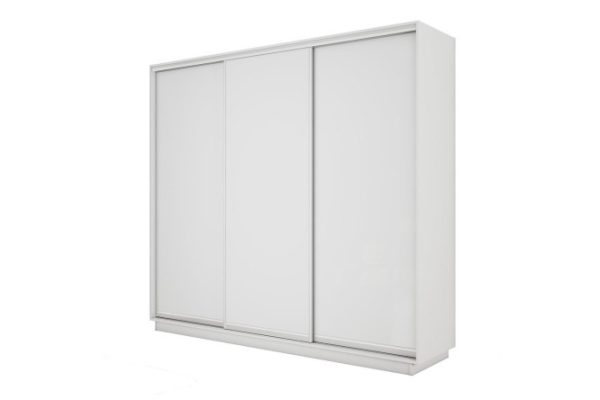 3-door wardrobe Slide-2 210x220x45 cm, Snow white/silver