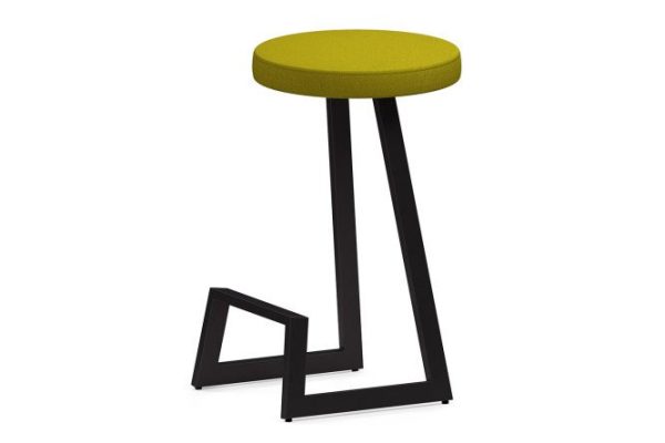 Bar stool Horeca Cors 38x75x38 cm, upholstery green, legs black