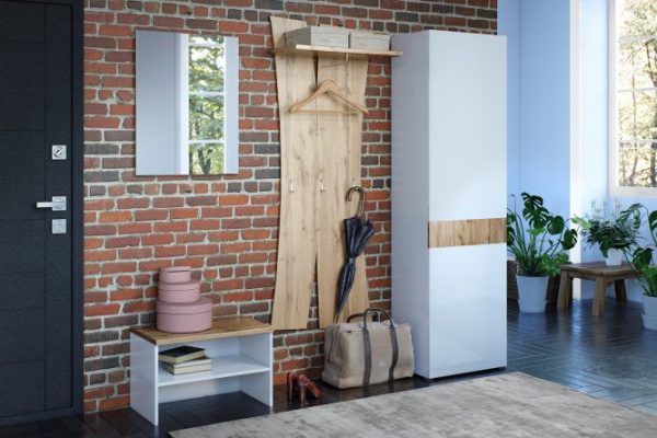 Hallway Sahara Wotan oak, white lacquer