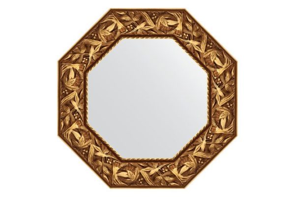 Wall mirror in a baguette frame EVOFORM Octagon BY 3829, Byzantium gold 58.8x58.8 cm