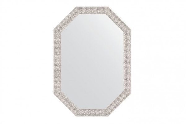 Wall mirror in a baguette frame EVOFORM Polygon BY 7005, chrome mosaic 48x68 cm