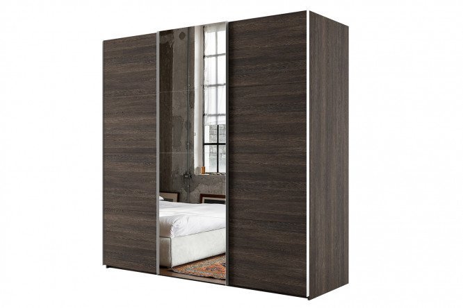 Sliding wardrobe 3-door Comet 240x220 cm wenge Mali, wenge Mali facades, mirror