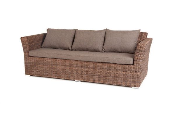 Three-seater sofa 4SiS Cappuccino 220x81.5x86.5 cm, brown