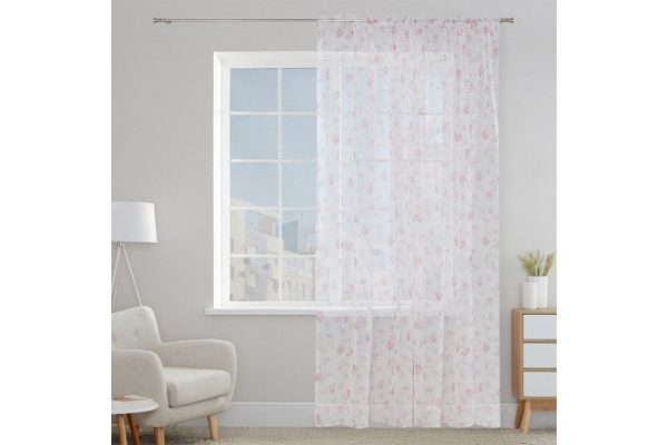 Tulle MICASA Adelia 300x275 cm, 1 piece, white, pink