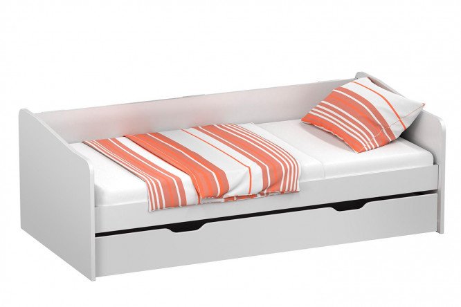 Children's pull-out bed Fun 90x190 cm white