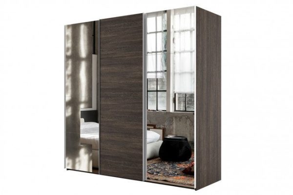 Sliding wardrobe 3-door Comet 240x220 cm wenge Mali, wenge Mali facades, mirror